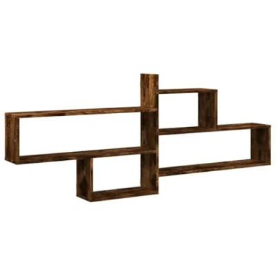 Afbeelding van vidaXL Wandschap 167,5x18x68 cm bewerkt hout gerookt eikenkleurig