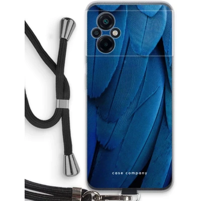 Afbeelding van Case Company® hoesje met Koord geschikt voor Xiaomi Poco M5 Pauw Telefoonhoesje Zwart Bescherming aan alle Kanten en Over de Schermrand