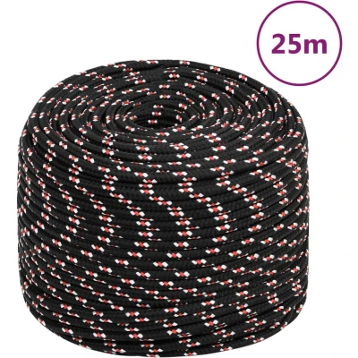 Afbeelding van Boot touw 6 mm 25 m polypropyleen zwart
