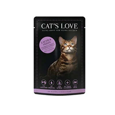 Afbeelding van 12x85g Cat&#039;s Love Zalm &amp; Kip Nat Kattenvoer
