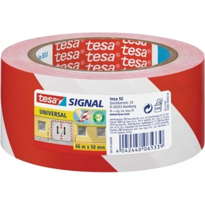 Afbeelding van Tesa Waarschuwingstape Universal, Ft 50 Mm X 66 M, Rood/wit Signalisatietape