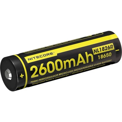 Afbeelding van Nitecore Li Ion batterij type 18650 2600mAh NL1826R