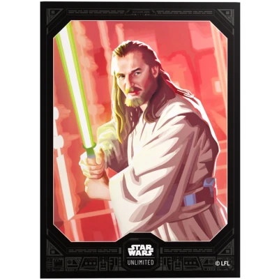 Afbeelding van Gamegenic, Star Wars : Unlimited Premium Art Sleeve Qui Gon Jinn, 60 pochettes + 2 transparentes, code couleur de la pochette gris