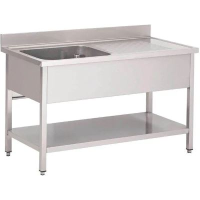 Afbeelding van Gastro M RVS spoeltafel 1 spoelbak links 140x70x85cm