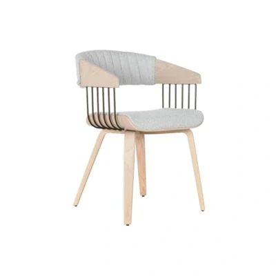 Afbeelding van Keukenstoel Home ESPRIT Grijs Polyester Hout 51 x 55 76,5 cm