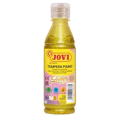 Image de JOVI peinture à tempera base d&#039;eau liguide jaune paillettes 250 ml