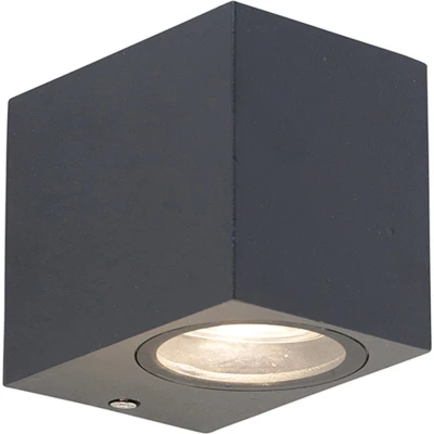 Afbeelding van QAZQA baleno Moderne Wandlamp Up Down voor buiten 1 lichts D 90 mm Donkergrijs Buitenverlichting