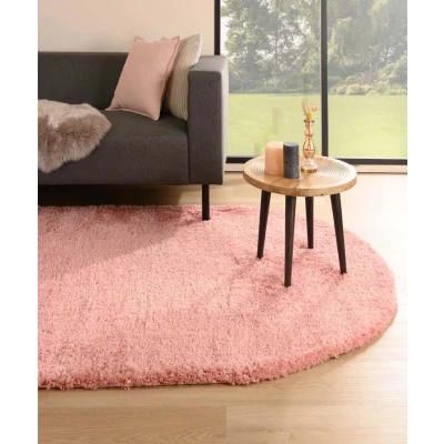 Afbeelding van Ovaal Hoogpolig Tapijt/Vloerkleed Cozy Shaggy Roze 100x150 Cm