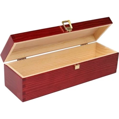 Image de Creative Deco Boîte Caisse à Vin en Bois Rouge Cadeau Mariage 36 x 11 9,8 cm