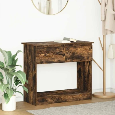 Afbeelding van vidaXL Wandtafel met lades gerookt eikenkleurig 85,5x38,5x74,5 cm