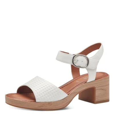 Afbeelding van Jana 8 28374 42 platte sandalen voor dames, Wit.