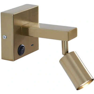 Afbeelding van QAZQA rex Moderne Wandlamp voor binnen 1 lichts L 15 cm Goud Woonkamer Slaapkamer Keuken