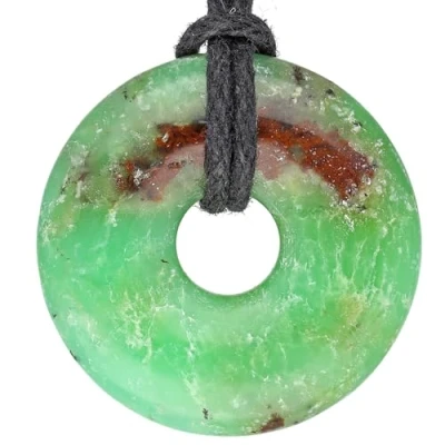 Afbeelding van Lebensquelle Plus Chrysopraasdonut, diameter 30 mm, hanger, halfedelsteen, Halfedelsteen