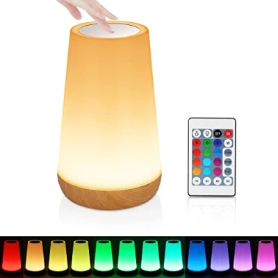 Afbeelding van Vaileal Led nachtlampje, bedlampje met aanraakbediening, dimbaar, afstandsbediening, USB oplaadbaar, 13 kleuren en kleurverandering, draagbare sfeerlamp voor kinderen slaapkamer