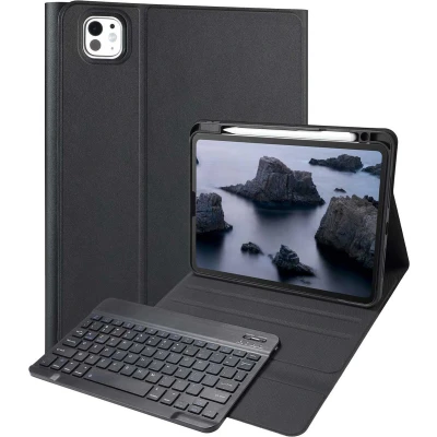 Afbeelding van Accezz AZERTY Bluetooth Keyboard Bookcase Geschikt voor de iPad Pro 11 (2024) M4