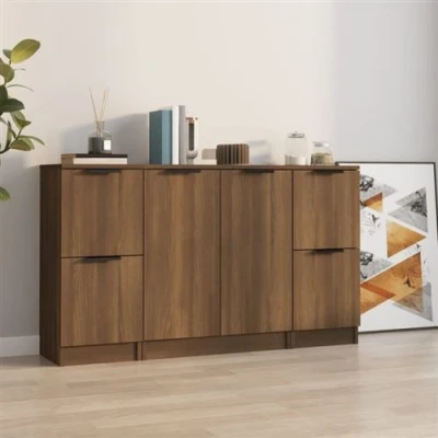Afbeelding van vidaXL Dressoirs 3 st bewerkt hout bruin eikenkleur