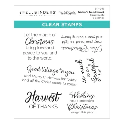 Afbeelding van Spellbinders Nichol&#039;s Needlework Sentiments Clear Stamp (STP 240)