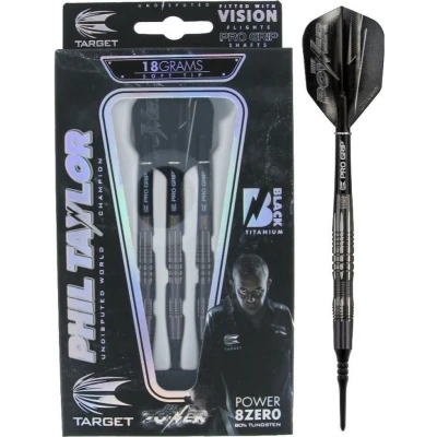 Afbeelding van Target Phil Taylor Power 8ZERO Black 80% Soft Tip Dartpijlen Darts