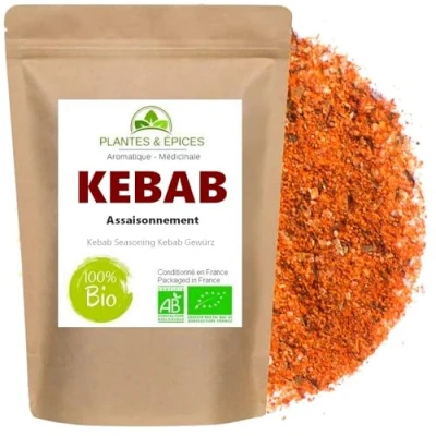 Image de Plantes &amp; Epices Mélange Mix BIO pour assaisonnement Kebab kefta Pita Chawarma 200g Sachet Fraîcheur Biodégradable Refermable