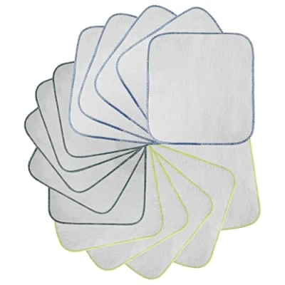 Afbeelding van 15 stuks biologisch katoenen flanellen washandjes, 21 cm x cm, herbruikbaar, voor baby&#039;s, als vervanging vochtige doekjes, mini wasbare doeken