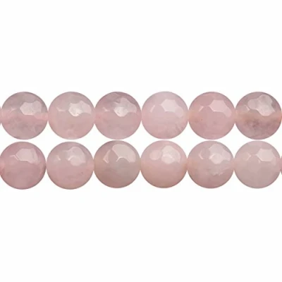 Afbeelding van Rozenkwarts parels, rond, 8 mm, natuurlijke stenen en kristallen, voor sieraden, lengte 38 cm, ca. 46 stuks