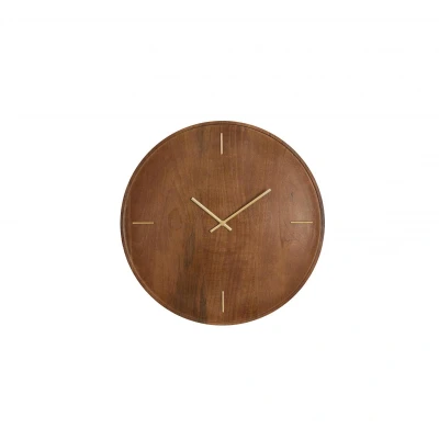 Afbeelding van Light&amp;living Klok Ø56 cm VETI mango hout bruin+goud