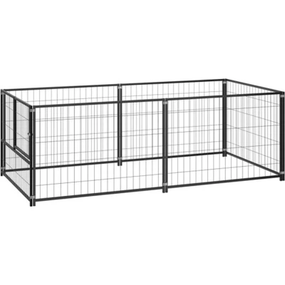 Afbeelding van vidaXL Hondenkennel 200x100x70 cm staal zwart