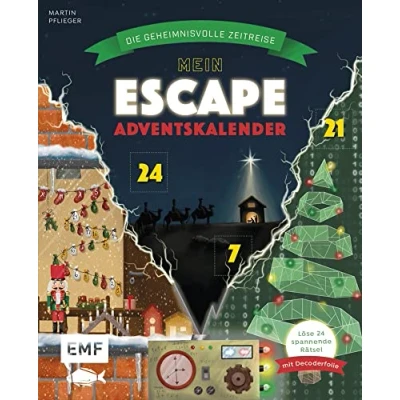 Afbeelding van Mein Escape Adventskalender: Die geheimnisvolle Zeitreise mit Decoderfolie: Löse 24 spannende Rätsel bis Weihnachten Buch perforierten Seiten zum Auftrennen