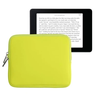 Afbeelding van kwmobile Neoprene e Reader Pouch Size 6,8 7&quot; eReader Universal eBook Sleeve Case with Zipper Yellow