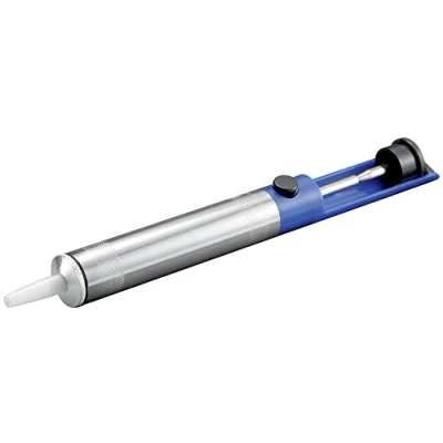 Afbeelding van Fixpoint 51204 HQ desoldeerpomp, lichtmetalen behuizing met antistatisch teflon opzetstuk, blauw, 1 stuk