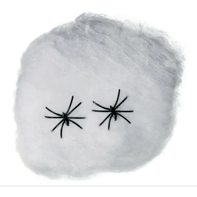 Afbeelding van spinrag + 2 spinnen wit 40 gram