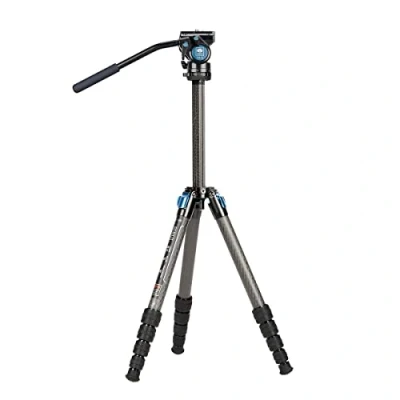 Afbeelding van SIRUI ST 125 + VA 5 waterdicht statief van koolstofvezel met videokop, vloeibaar, 360 graden, panorama, professioneel reisstatief voor camera&#039;s, driehoekige zuil, 158 cm, maximale belasting 3 kg