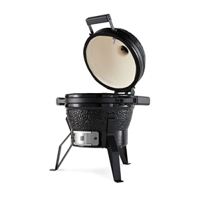 Afbeelding van Maxima Premium Kamado BBQ 13 inch Ø 33 cm Houtskoolbarbecue Grillen, Roken, Bakken, Stomen Kooktoestel Egg Barbecue Zwart