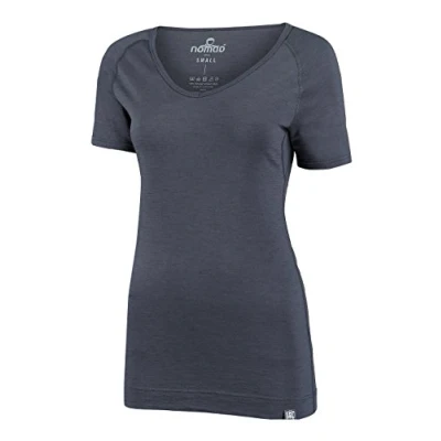 Afbeelding van NOMAD® Pure Merino Thermoshirt Dames Grijs XL Korte Mouw Thermo Shirt 100% Merinowol