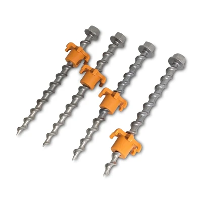 Afbeelding van Peggy Peg And Stop Heavy Duty Schroefharing 4 pack Zilver Oranje Tent Haringen