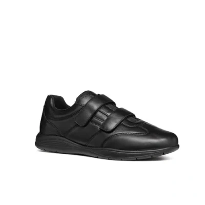 Afbeelding van Geox Basket CUIR Sneakers laag, Heren, Maat: 41, Noir Kunststof
