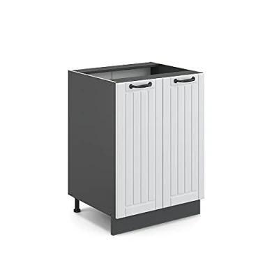 Afbeelding van Vicco Keukenonderkast Fame Line, Wit Landhuis/Grijs, 60 cm zonder werkblad