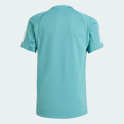 Afbeelding van adidas Performance Club Tennis 3 Stripes T shirt Kids Kinderen Turquoise 116