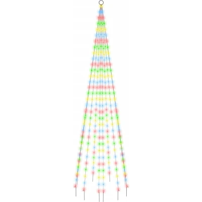 Afbeelding van Vlaggenmast kerstboom 310 LED&#039;s meerkleurig 300 cm