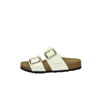 Afbeelding van Birkenstock Sydney Cushion Buckle Muiltjes, Dames, Maat: 37, Patent white Kunststof