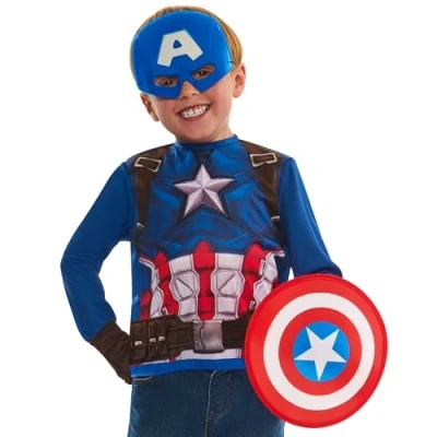 Afbeelding van Rubies Marvel Captain America kostuum voor kinderen, maat 4 6 jaar