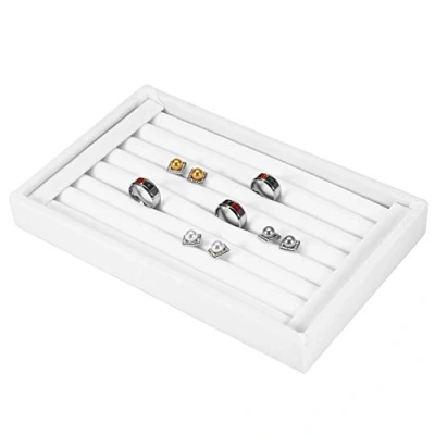 Afbeelding van 4 kleuren ringstandaard, oorbelorganizer, display, modieus opbergdienblad voor sieraden (wit)