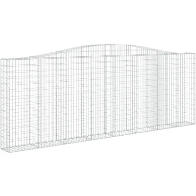 Afbeelding van vidaXL Schanskorf gewelfd 400x30x140/160 cm gegalvaniseerd ijzer