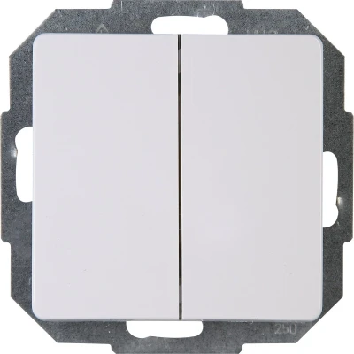 Afbeelding van Kopp Paris Wissel Wisselschakelaar Dubbel Knops 230 Volt Arctic Wit