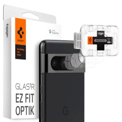 Afbeelding van Spigen GlasTR EZ Fit Optik Pro Camera Lens Protector Geschikt voor Google Pixel 8 met Installatieframe Duo Pack Transparant
