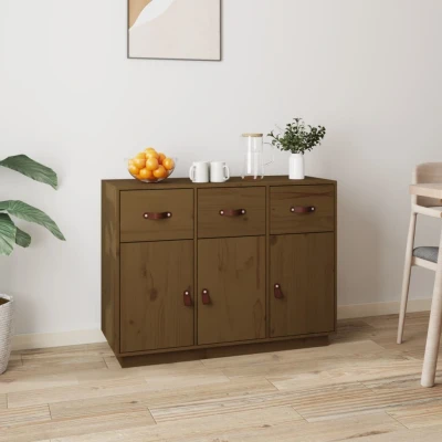 Afbeelding van Dressoir 100x40x75 cm massief grenenhout honingbruin
