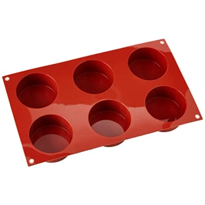 Afbeelding van Silikomart 26.127.00.0060 SF127 bakvorm, cilinder, 6 bakjes, siliconen, terracotta