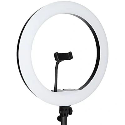 Afbeelding van Rollei Lumis Slim RGB lichtring met lampstatief en smartphonehouder, ideaal voor videoconferenties, live streams vlogging (wit)