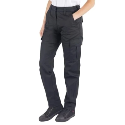 Afbeelding van Lee Cooper Duurzame en onderhoudsvriendelijke werkbroek voor dames, cargobroek met meerdere zakken, zwart, maat 36 (EU), korte beenlengte (71,1 cm), LCLPNT241_1 BLK_8