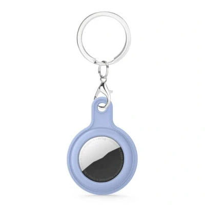 Afbeelding van AirTag case gel series sleutelhanger met ring licht paars